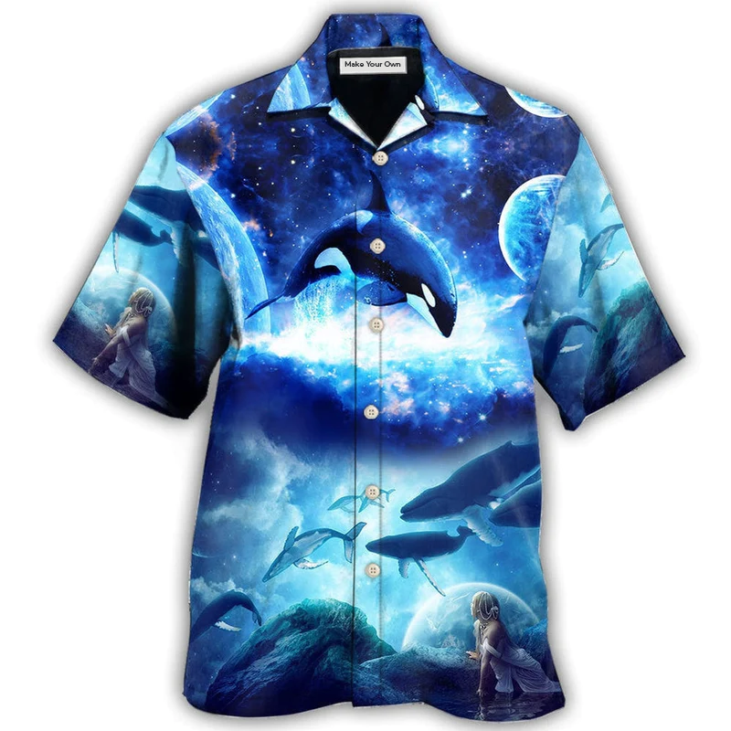 Whale Blue Galaxy Mysterious - Hawaiian Shirt