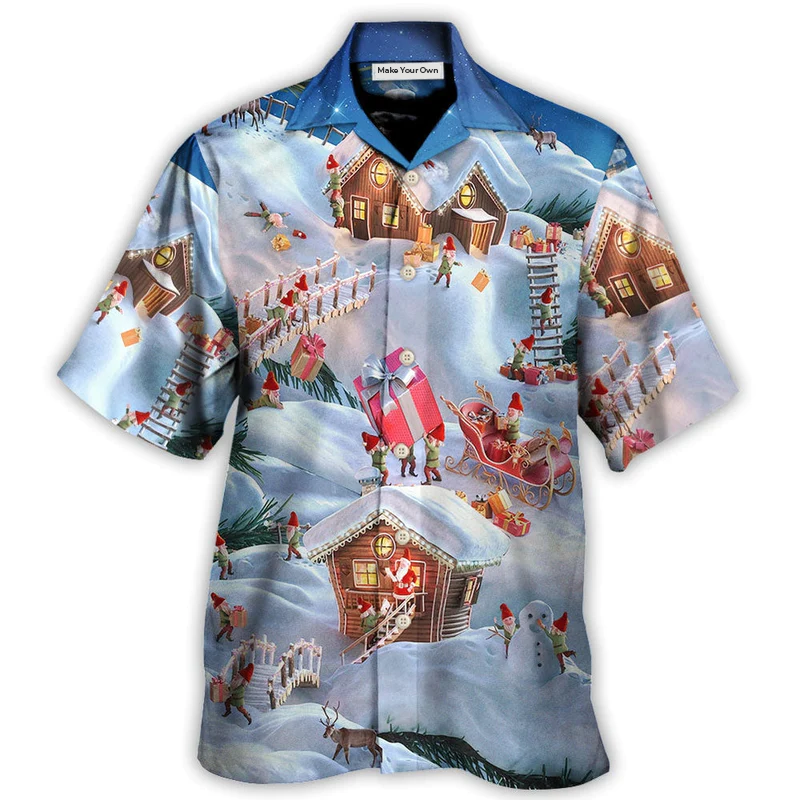 Christmas Santa And Gnome Merry Xmas - Hawaiian Shirt