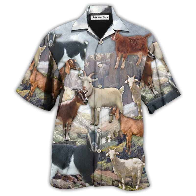 Goat On Mountain - Hawaiian Shirt