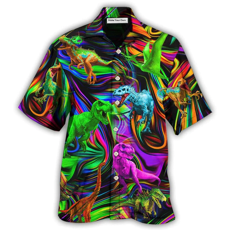 Dinosaur World Summer Colorful Style - Hawaiian Shirt