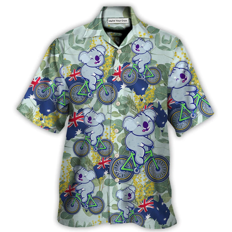 Koala Australia Ride Cycling Art - Hawaiian Shirt