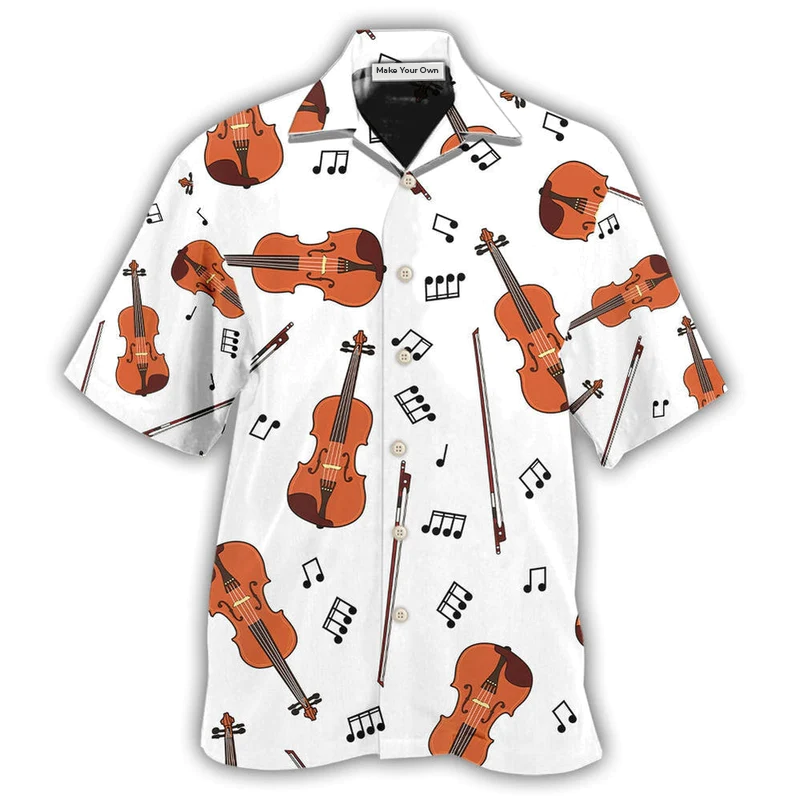 Violin Basic Style Music Notes - Hawaiian Shirt