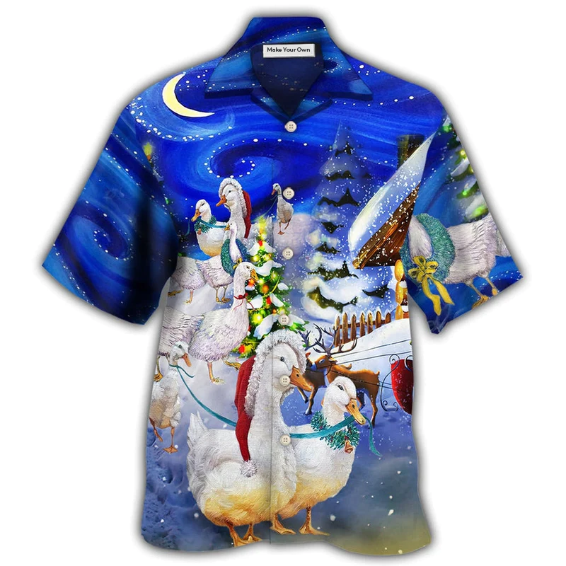 Duck Christmas Light All Night - Hawaiian Shirt