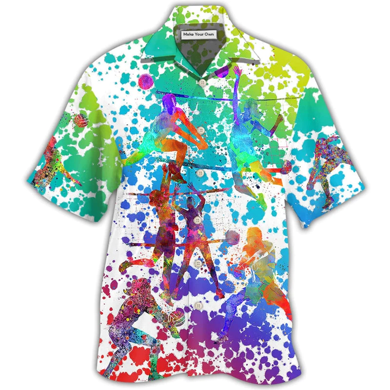 Volleyball Colorful Painting - Hawaiian Shirt