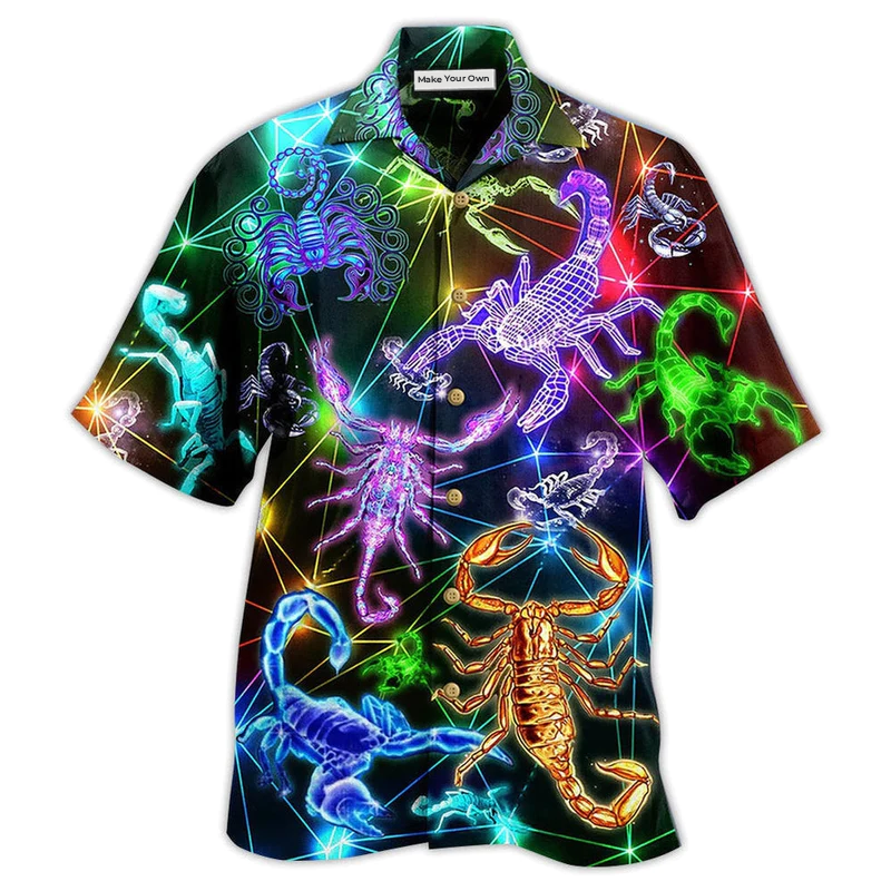 Scorpion Colorful Neon Style - Hawaiian Shirt