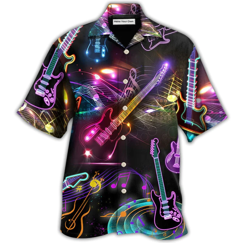 Guitar Neon Amazing Art - Hawaiian Shirt