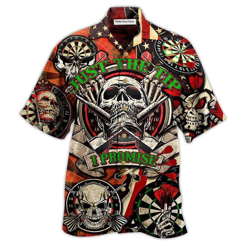 Darts Just The Tip I Promise Skull - Hawaiian Shirt