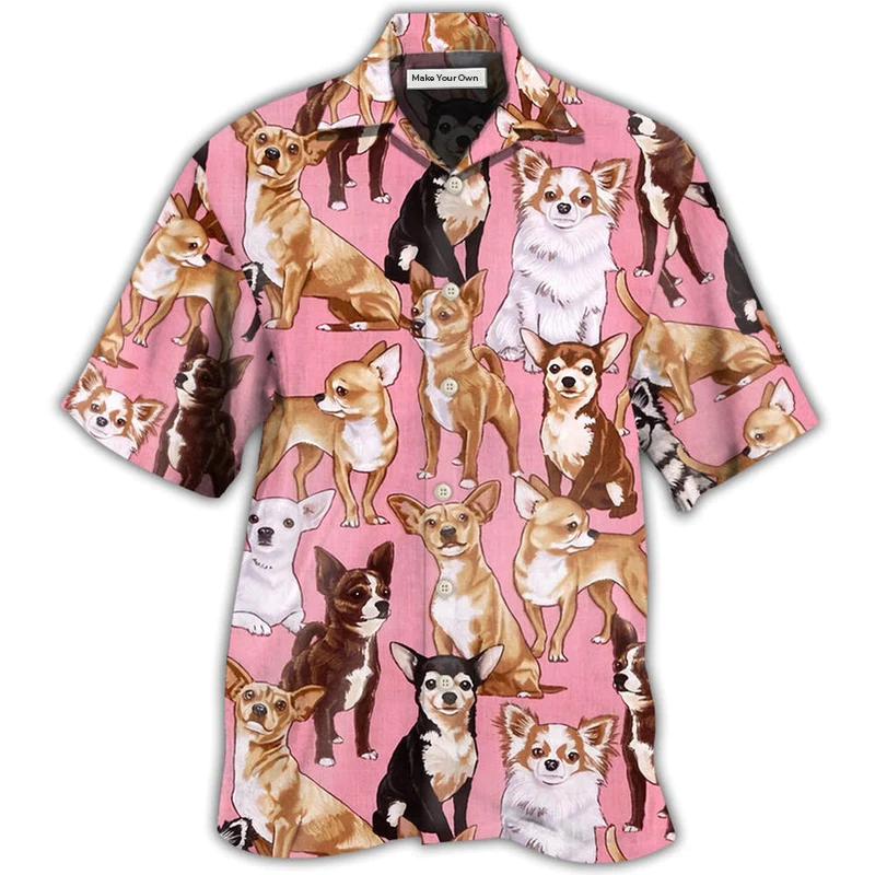 Chihuahua Dog Basic Pink - Hawaiian Shirt