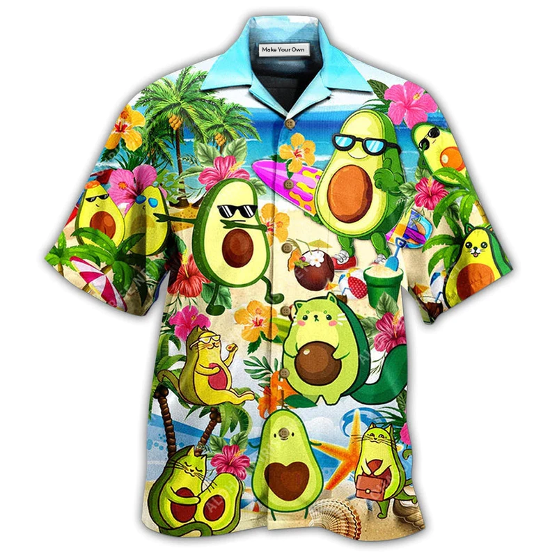 Avocado Chilling By The Beach - Hawaiian Shirt