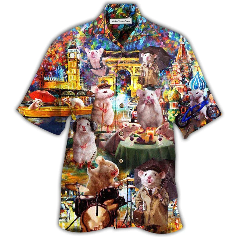 Hamster Animals Traveling Around The World - Hawaiian Shirt
