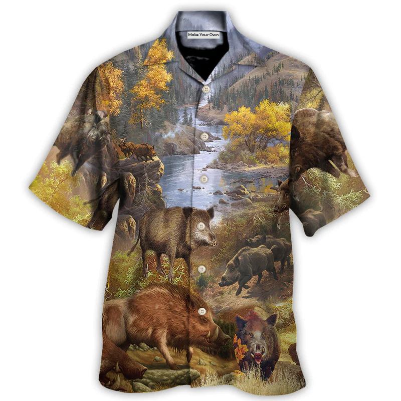 Boar Animals Wild Boar Hog Hunters Do It All Night Long - Hawaiian Shirt