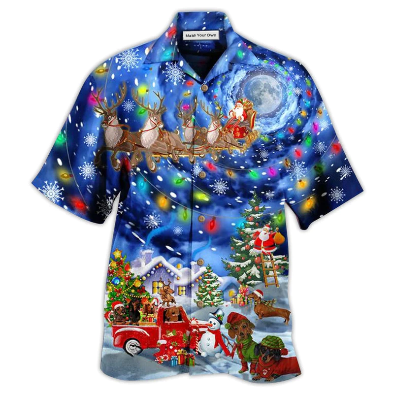 Dachshund Love Xmas Night - Hawaiian Shirt