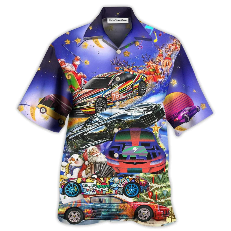 Car Funny For Christmas Merry Night - Hawaiian Shirt