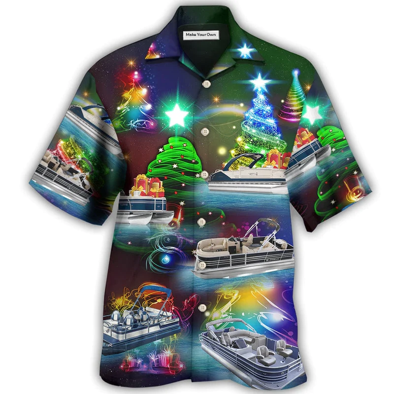 Pontoon Christmas Tree - Hawaiian Shirt