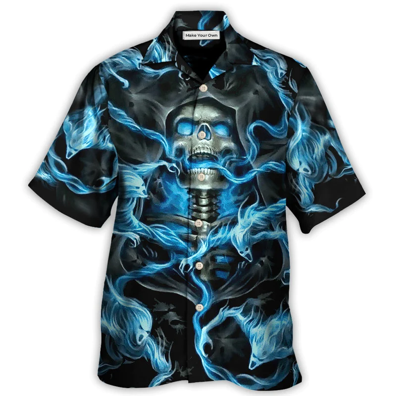 Skull Black Ground - Hawaiian Shirt
