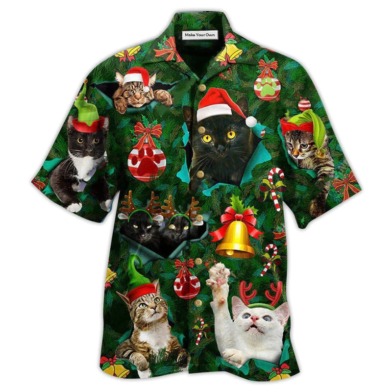 Cat Meowy Christmas - Hawaiian Shirt