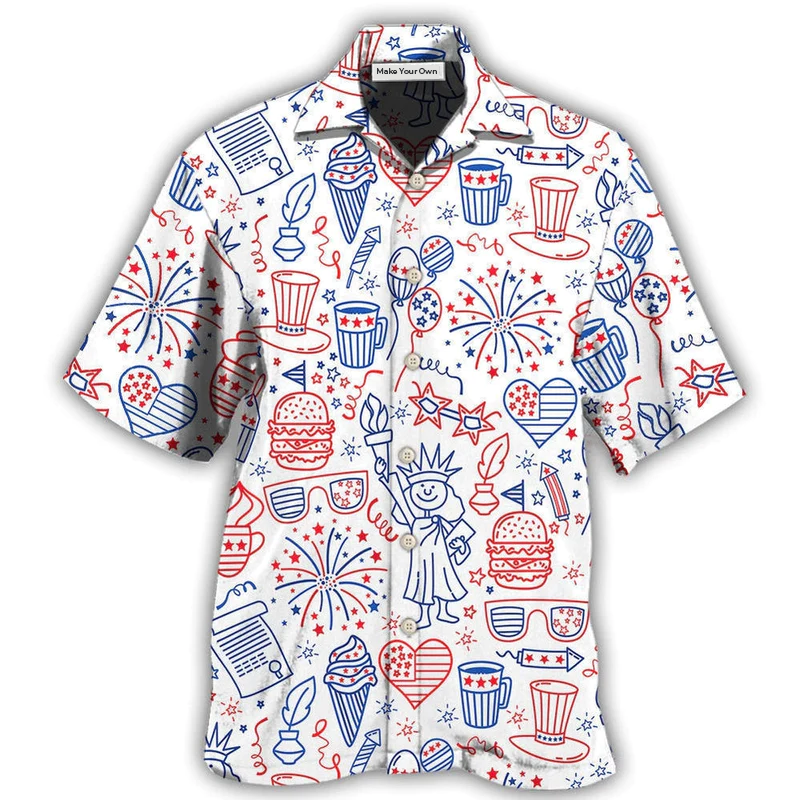 America Independence Day Fourth Of July Cool Art - Hawaiian Shirt