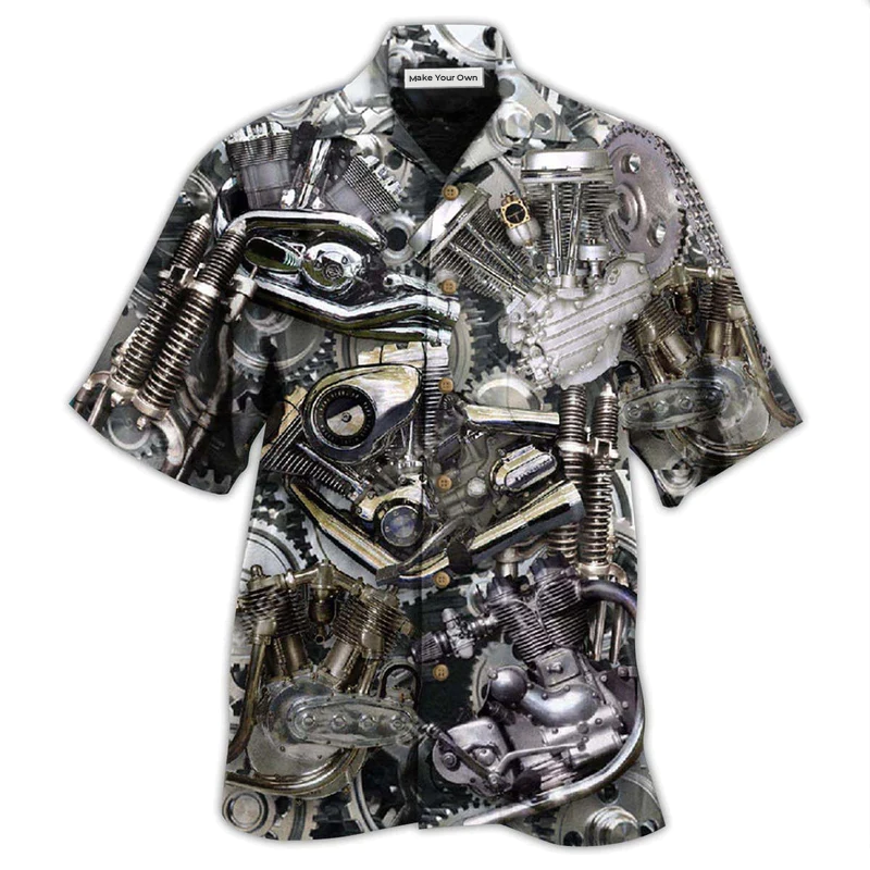 Motorcycle Don't Go Gray We Turn Chrome - Hawaiian Shirt