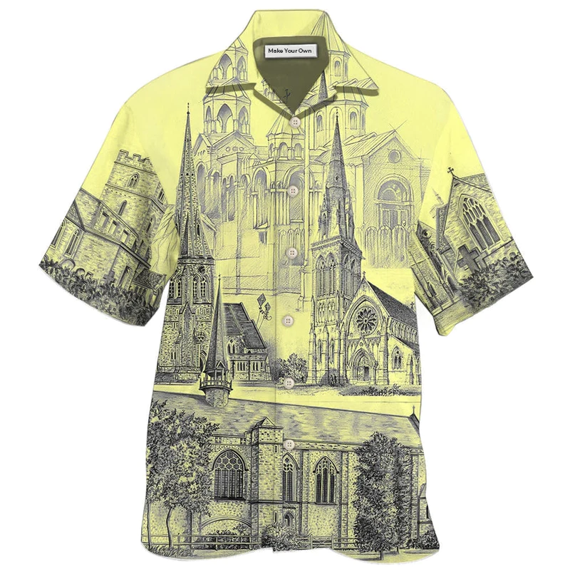Church With Grey Vintage Style - Hawaiian Shirt
