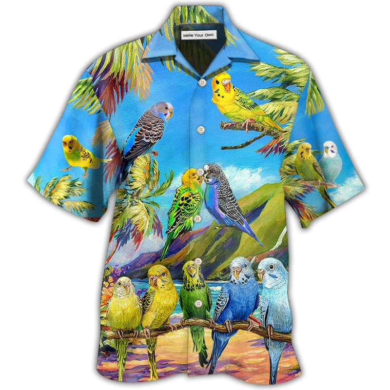 Parrot Budgie Parrot  Beautiful Landscape - Hawaiian Shirt