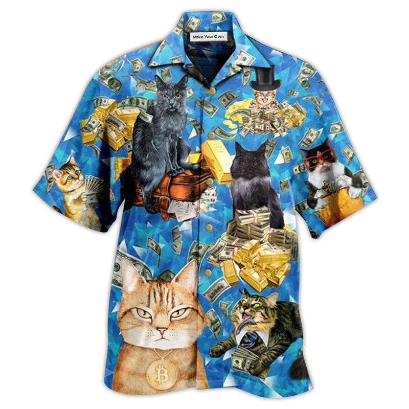 Cat Love Money Cool - Hawaiian Shirt