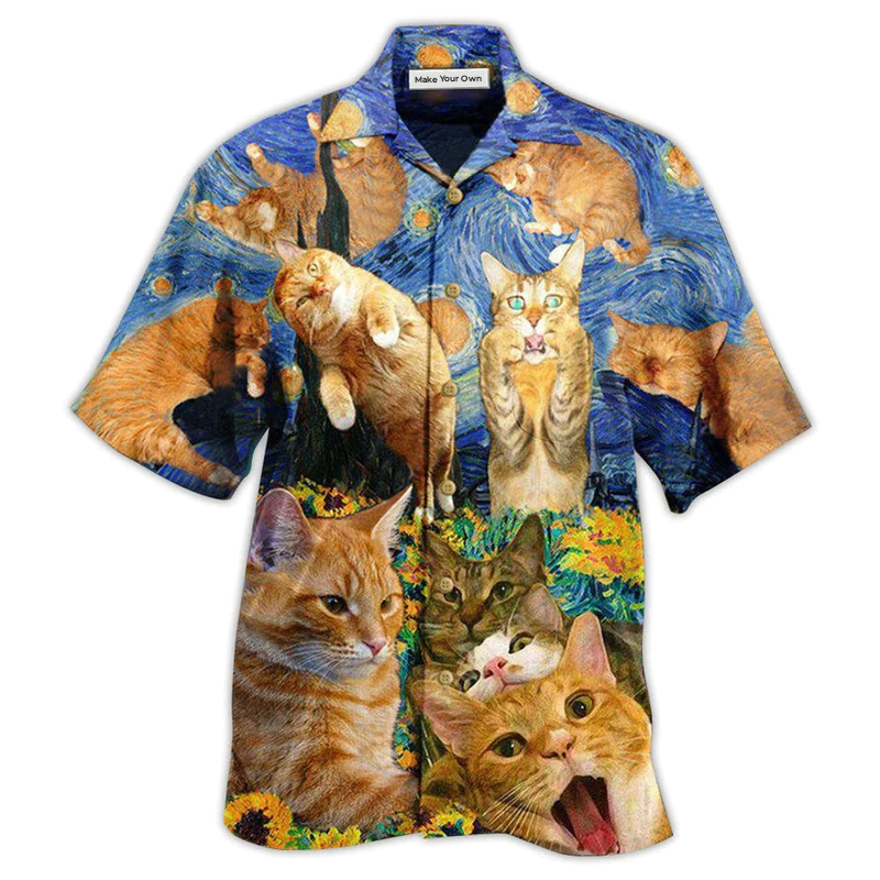 Cat The Sight Of Stars Makes Cat Dream - Hawaiian Shirt