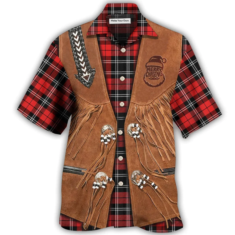 Cowboy Santa Christmas Vintage Style - Hawaiian Shirt