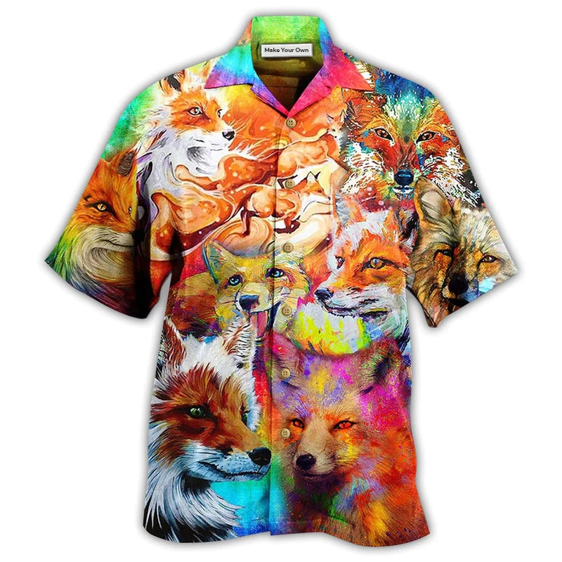 Fox Beautiful Painting Style - Hawaiian Shirt