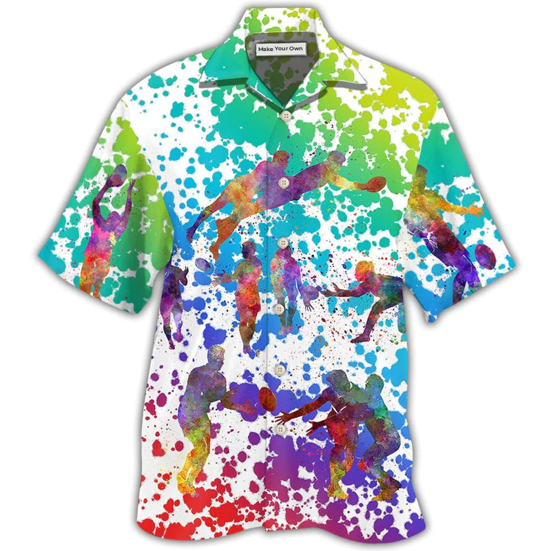Rugby Colorful Painting - Hawaiian Shirt