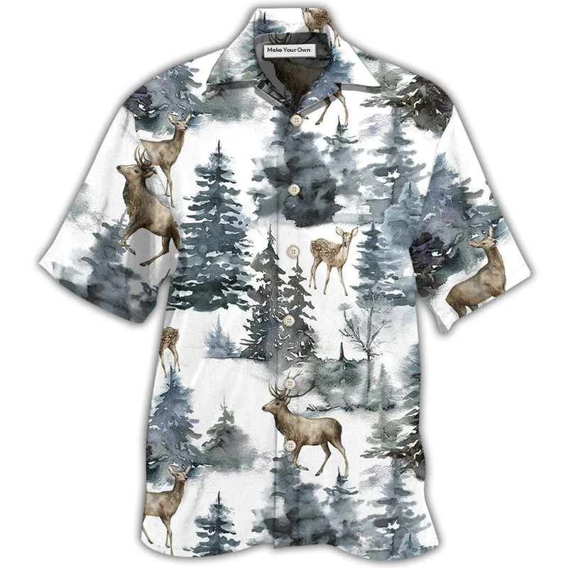 Deer Forest Blur Art - Hawaiian Shirt