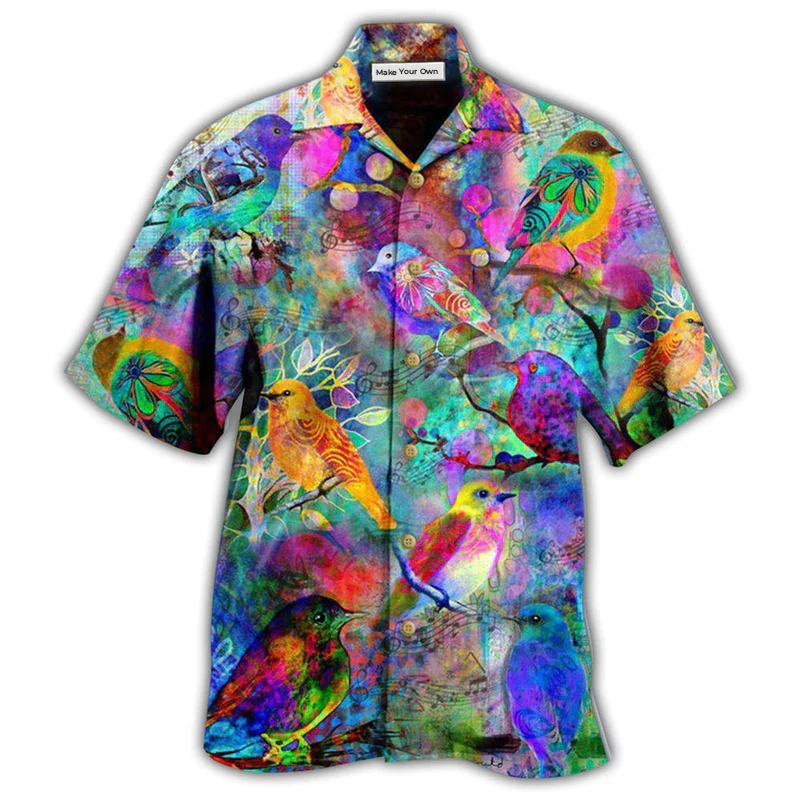 Robin Birds Colorful Mix Color - Hawaiian Shirt