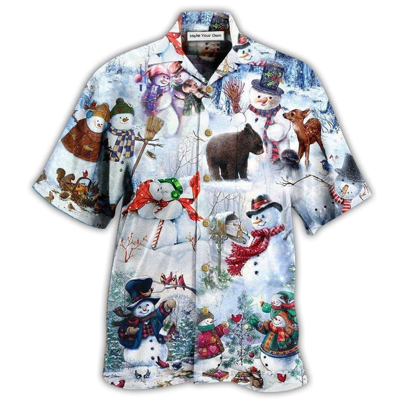 Snowman The World Changes When Its Snows - Hawaiian Shirt