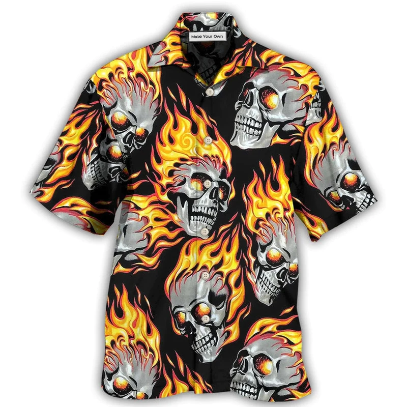 Skull On Fire - Hawaiian Shirt