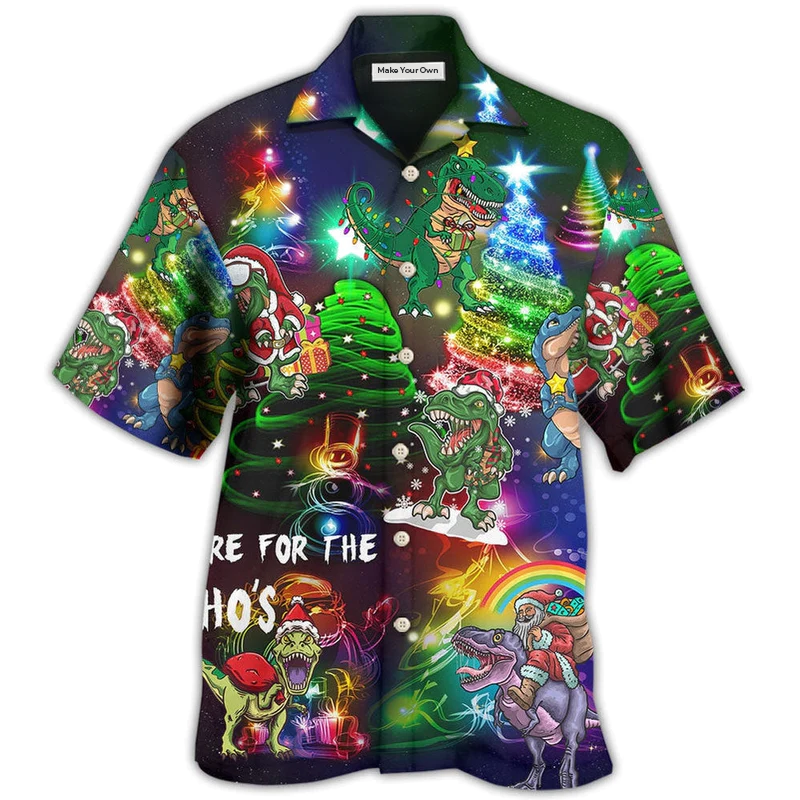 Dinosaur Bright In Christmas Night - Hawaiian Shirt