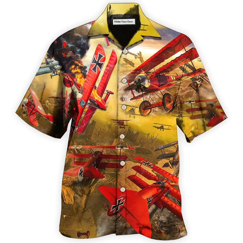 Airplane In The War  Style - Hawaiian Shirt