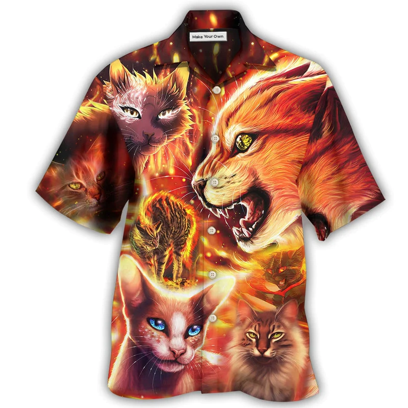 Cat Play Fire - Hawaiian Shirt