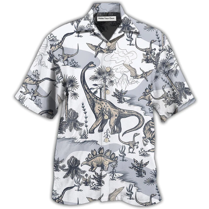 Dinosaur Prehistoric Era Art Style - Hawaiian Shirt