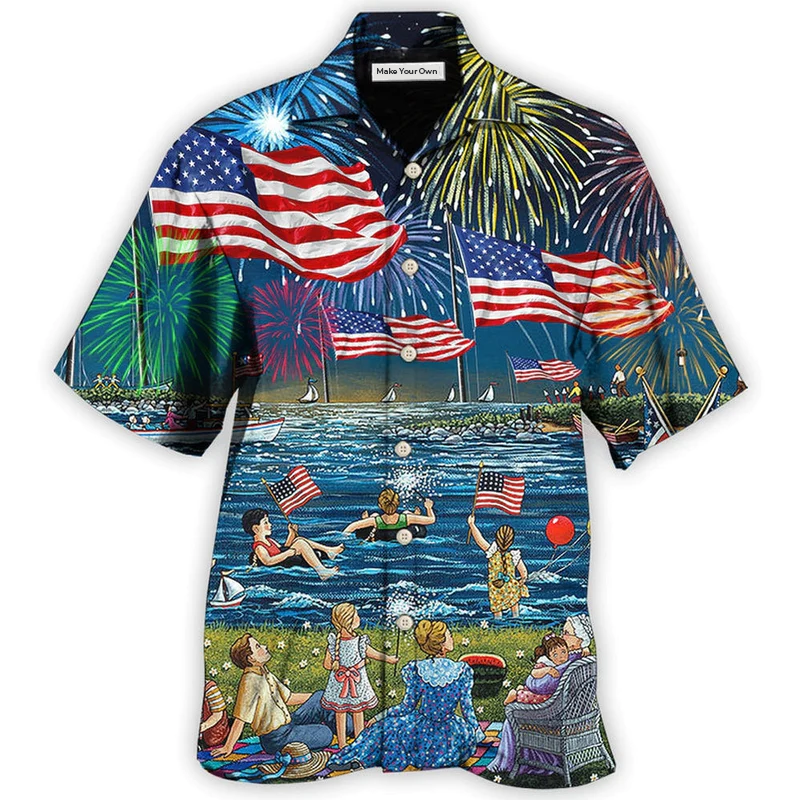 America Independence Day Fun Day - Hawaiian Shirt