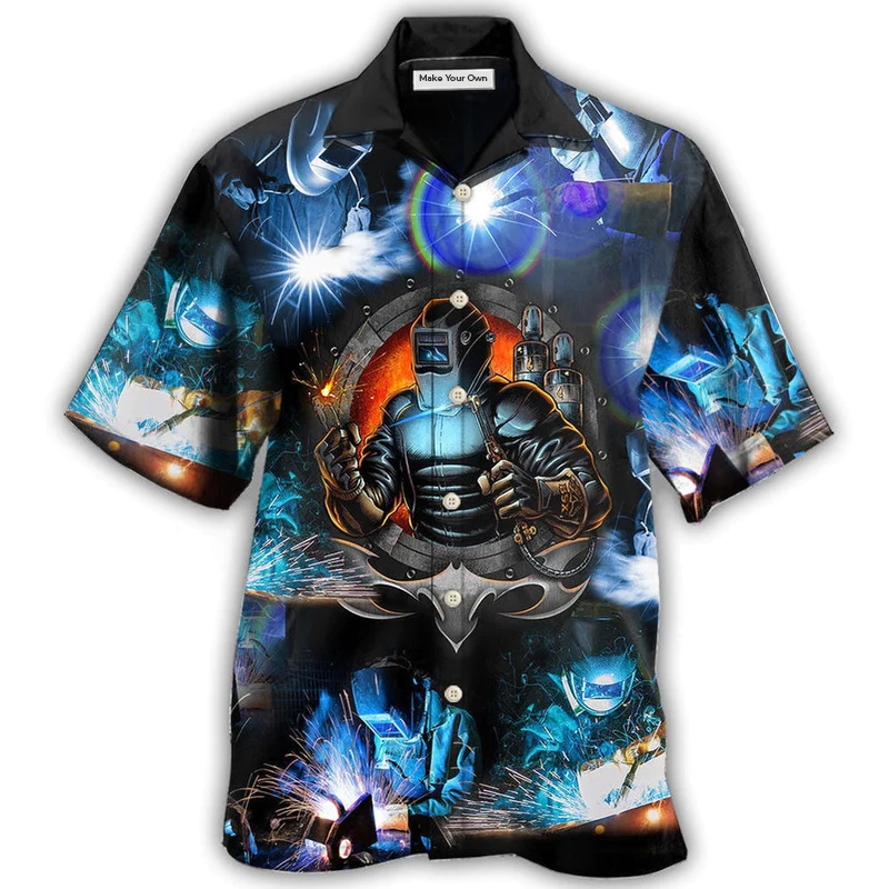 Welder Stunning Night With Blue Style - Hawaiian Shirt