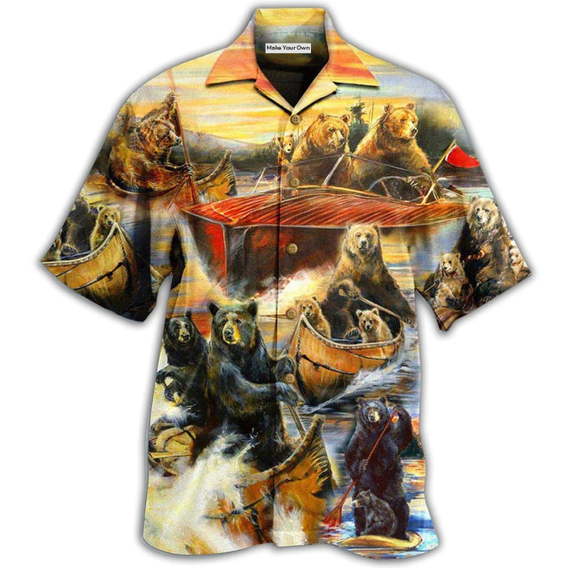 Bear Whatever Floats Your Boats And Win - Hawaiian Shirt