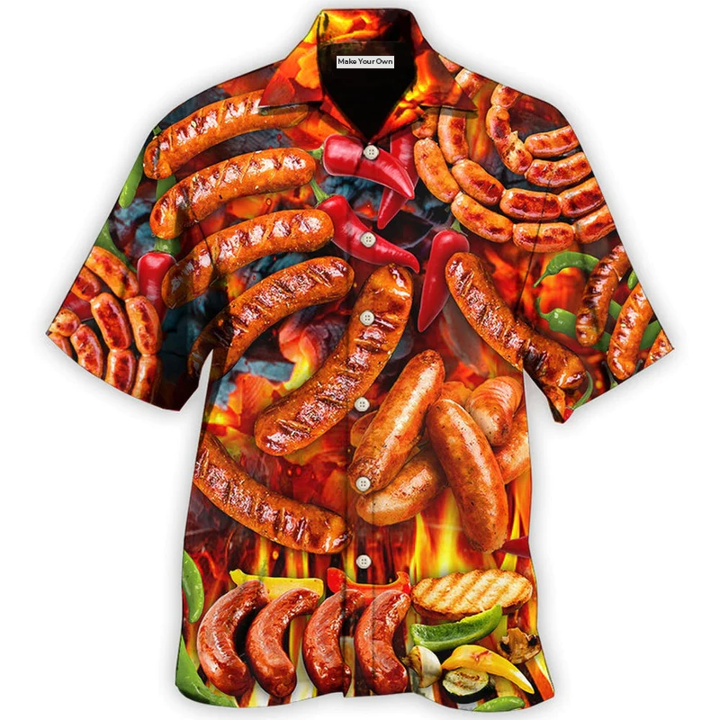 BBQ Hot Grilled Sausage Style - Hawaiian Shirt