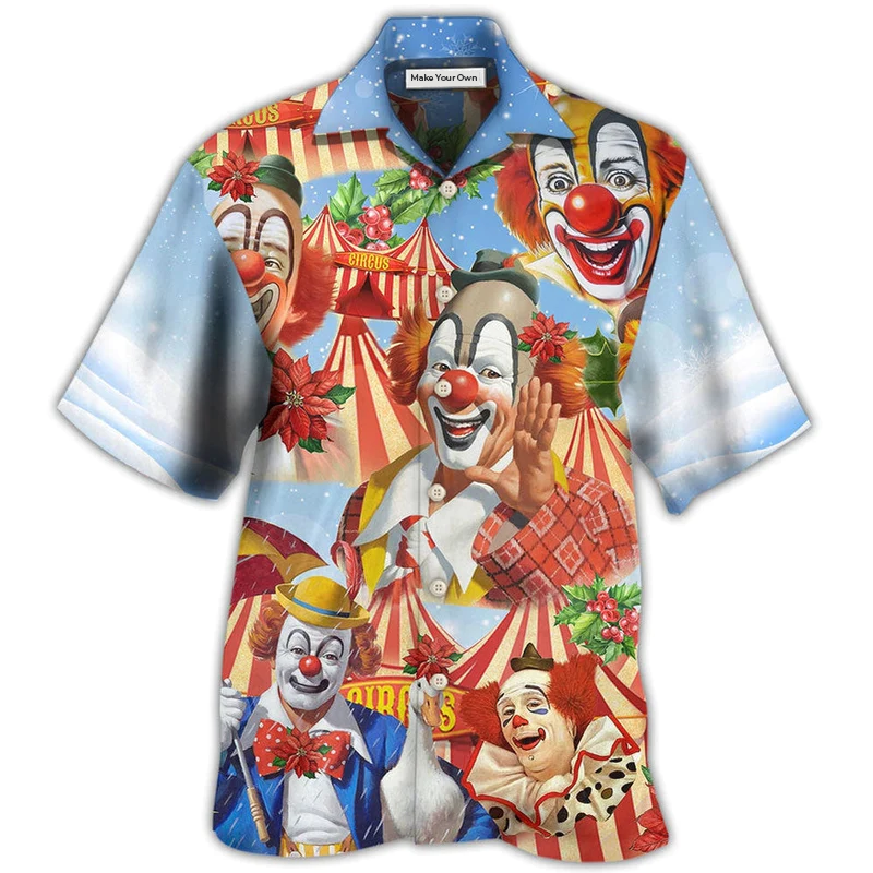 Clown Merry Christmas Flowers - Hawaiian Shirt