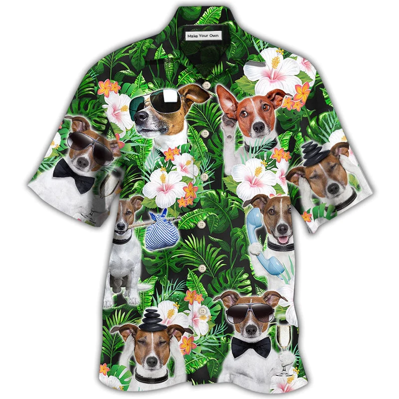 Rat Terrier Green Tropical Dog Lover - Hawaiian Shirt