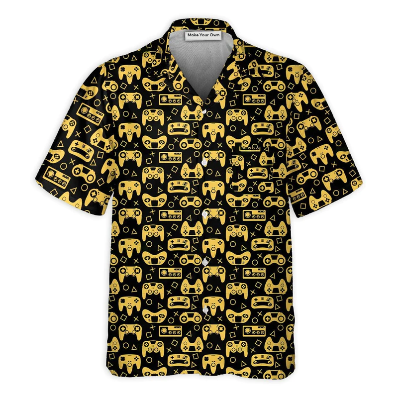 DnD Game Controller Black And Yellow Style - Hawaiian Shirt