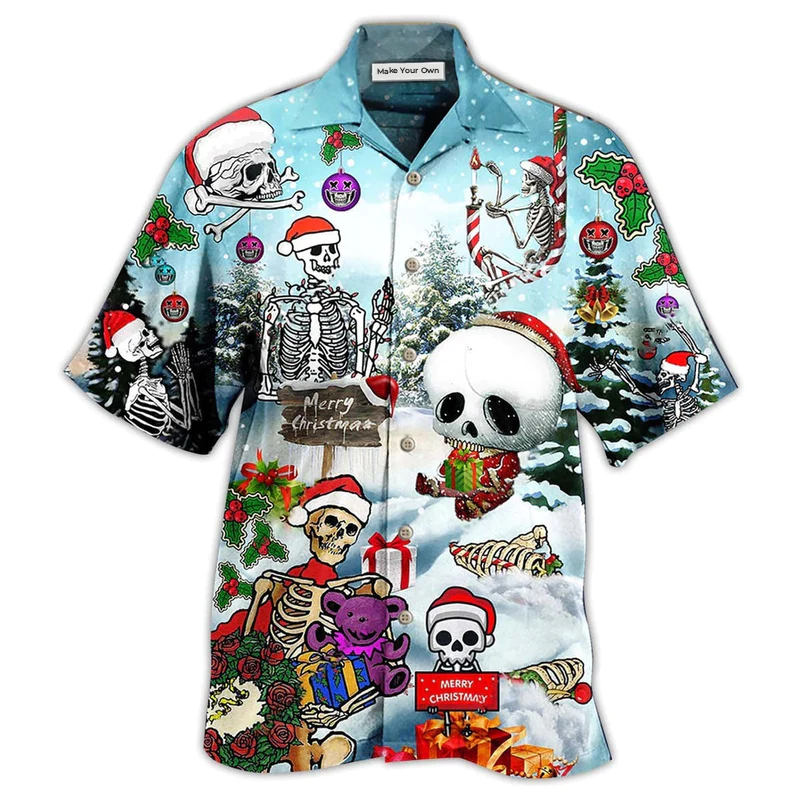 Skull Xmas Snow - Hawaiian Shirt