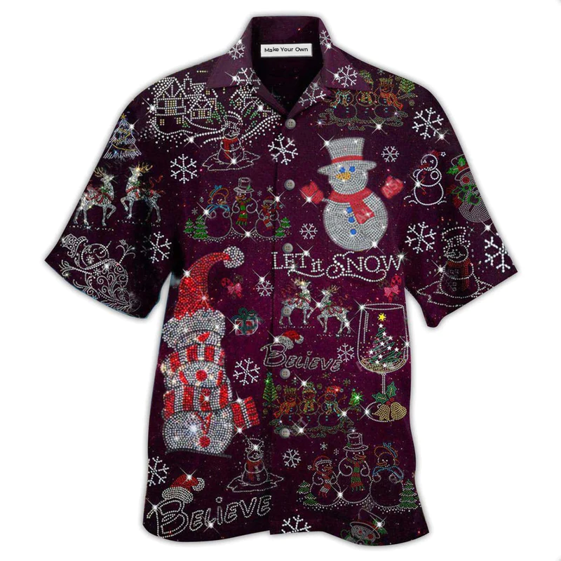 Snowman Flashy Bling Bling - Hawaiian Shirt