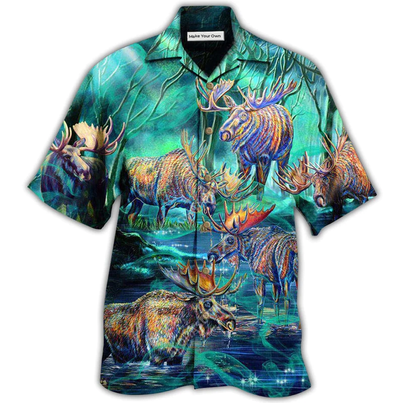 Moose Animals Life Is Better With A Moose Next To Stream - Hawaiian Shirt