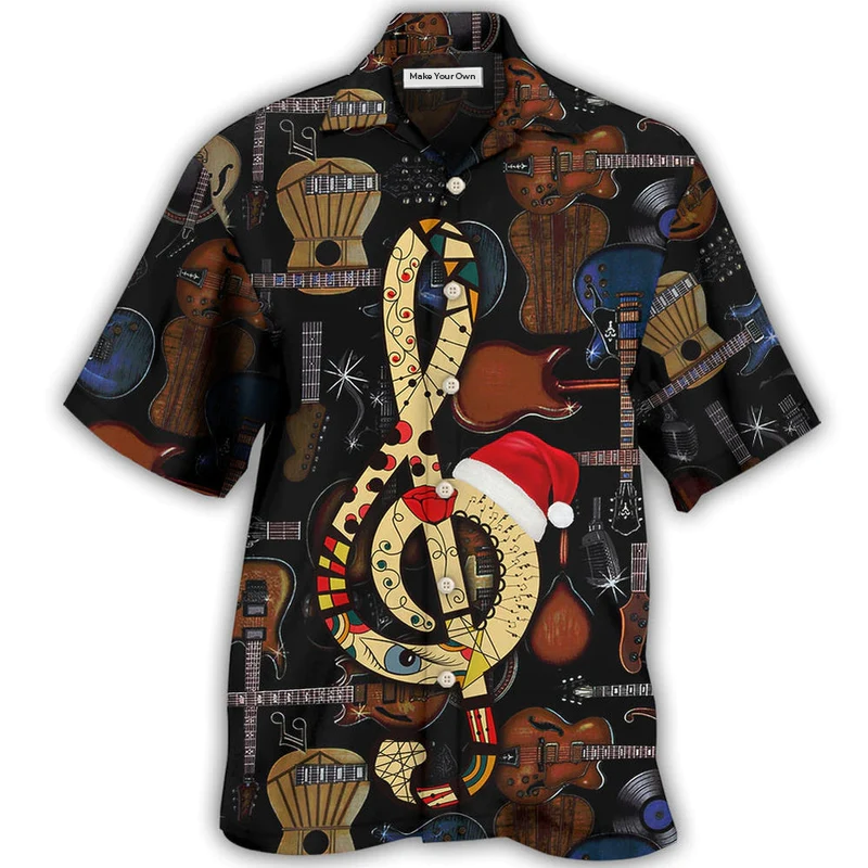 Guitar Happy Merry Christmas - Hawaiian Shirt
