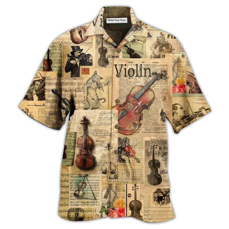 Violin Love Life Style Vintage Style - Hawaiian Shirt
