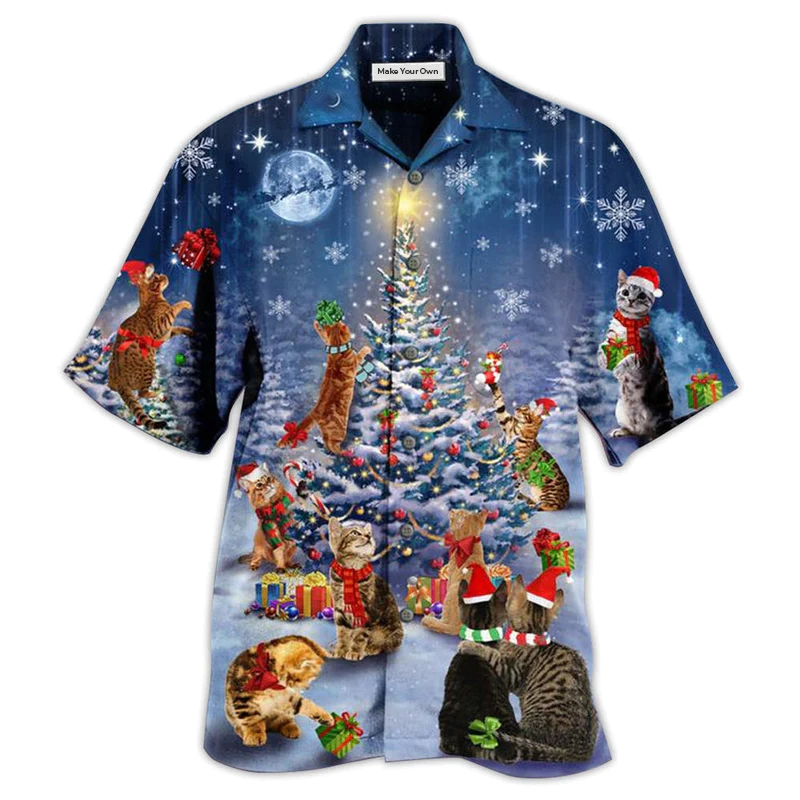 Christmas Cat Love Merry Christmas - Hawaiian Shirt